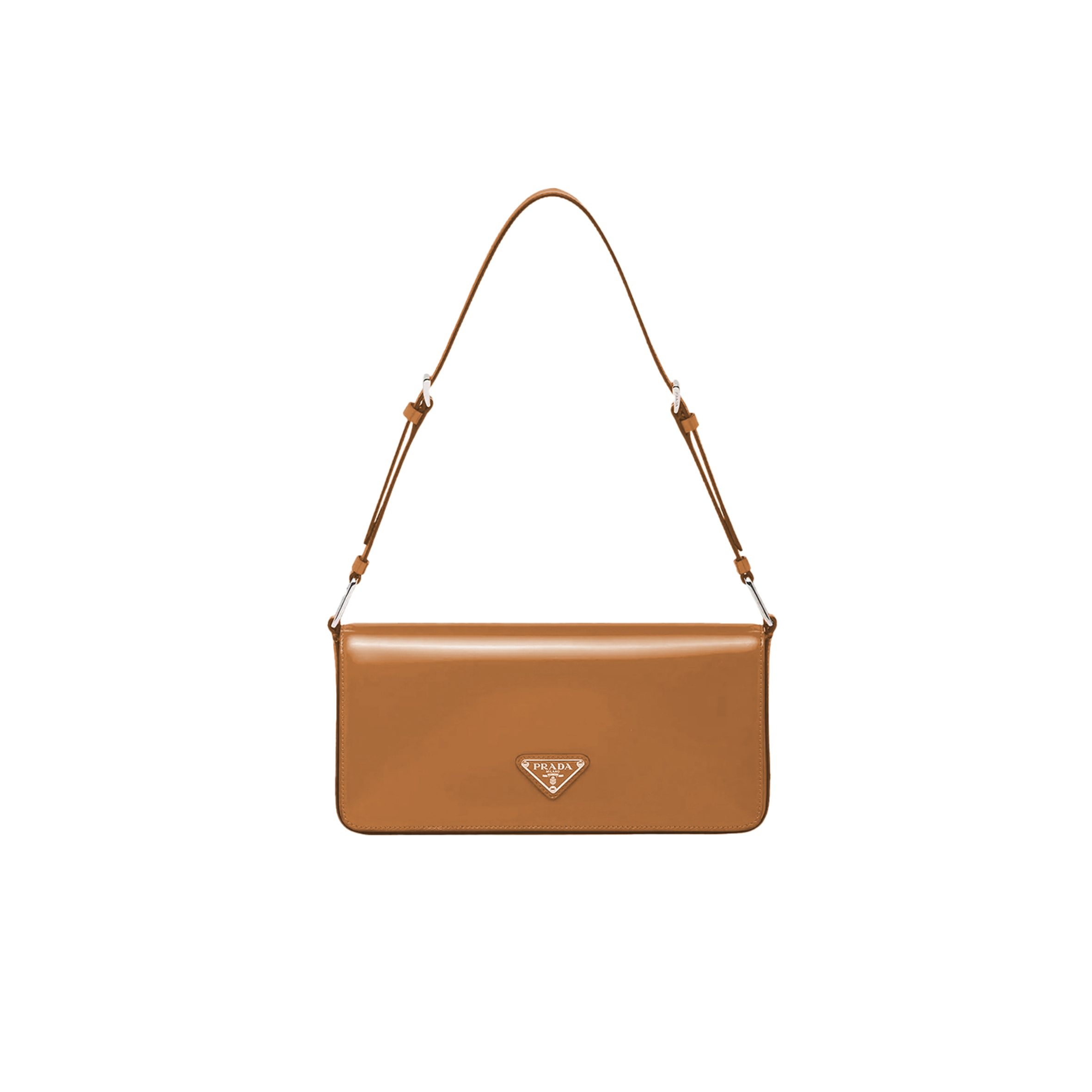 Pra*a brushed leather femme bag brown 1bd323 (26*12*4.8cm)